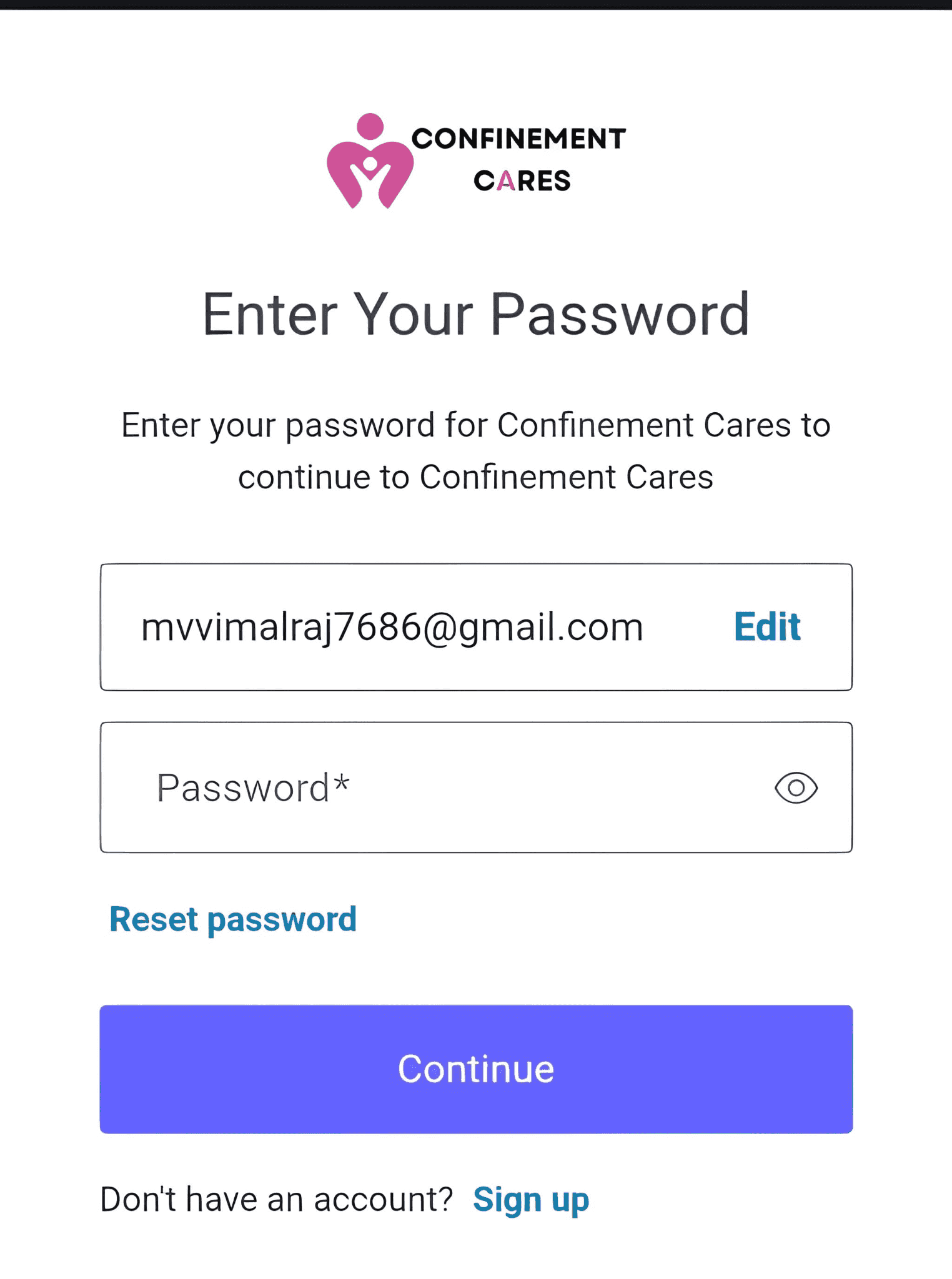 Forgot Password link